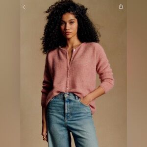 Women's Pink Button-Up Caspard Sezane Sweater